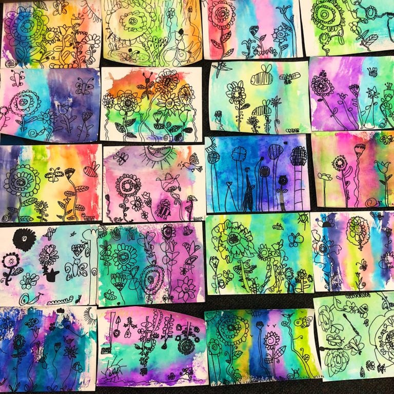 Kids Watercolor Painting With Markers