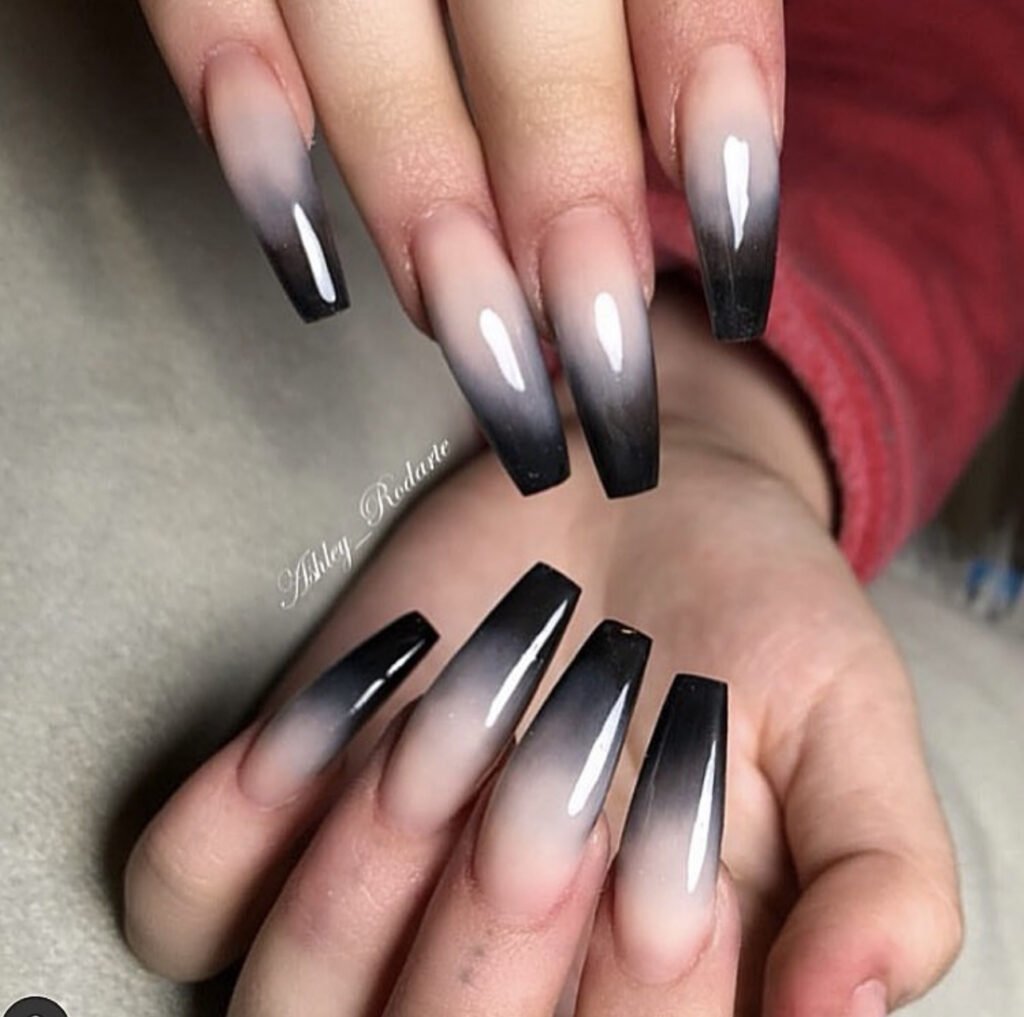 Black Ombre NailsÂ