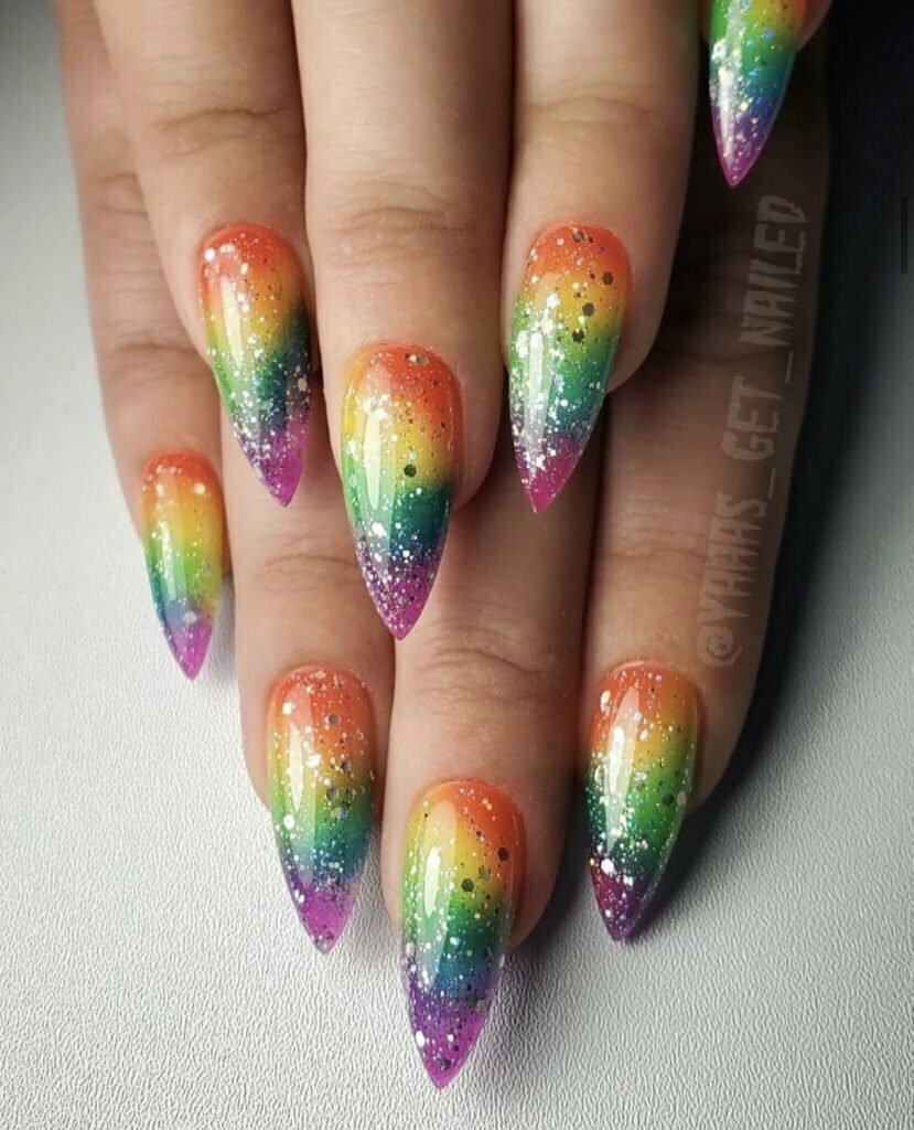 Colorful Ombre NailsÂ