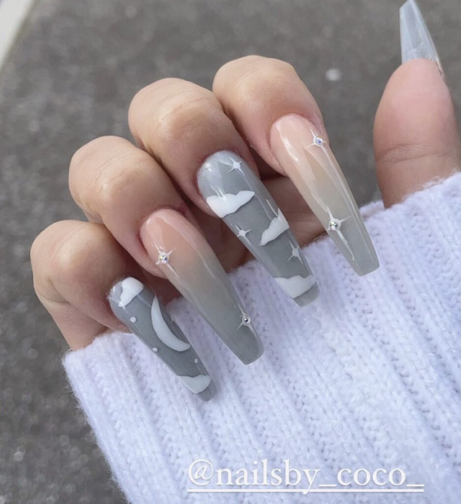 Grey Ombre NailsÂ