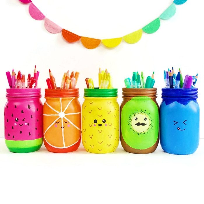 Rainbow Fruit Mason Jar Craft