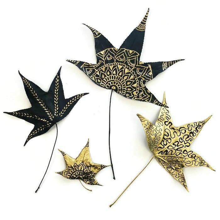 Doodle Leaf Art – How to Use Metallics on Leaves
