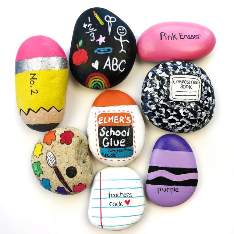 Painted Rock Ideas – Back to School Rocks